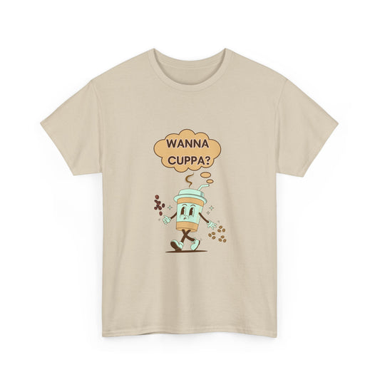 "Wanna cuppa?" Unisex Cotton Tee