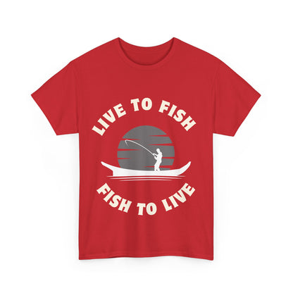 "Live to fish fish to live" Unisex Cotton Tee