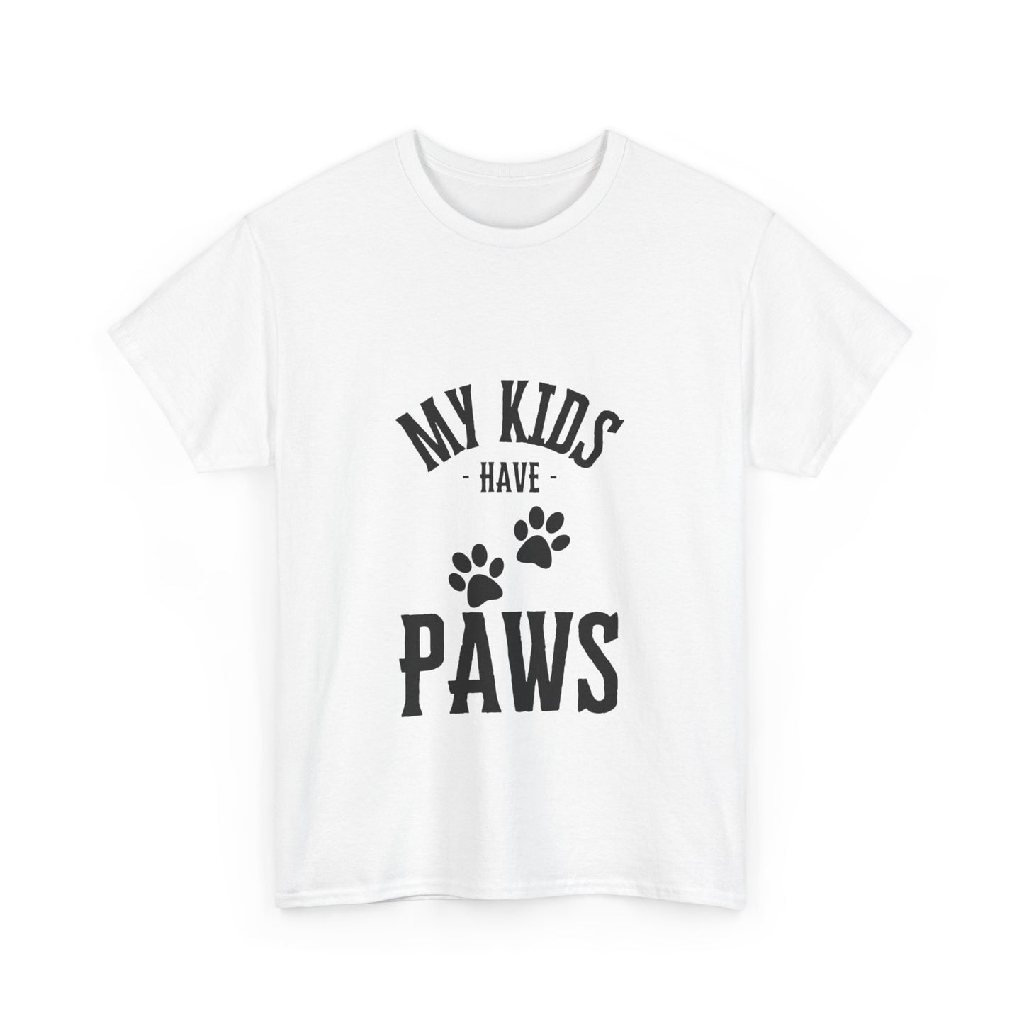 "My kids have paws" Unisex Cotton Tee