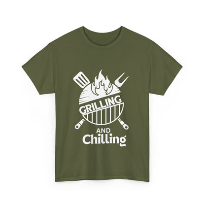 "Grilling and chilling" Unisex Cotton Tee