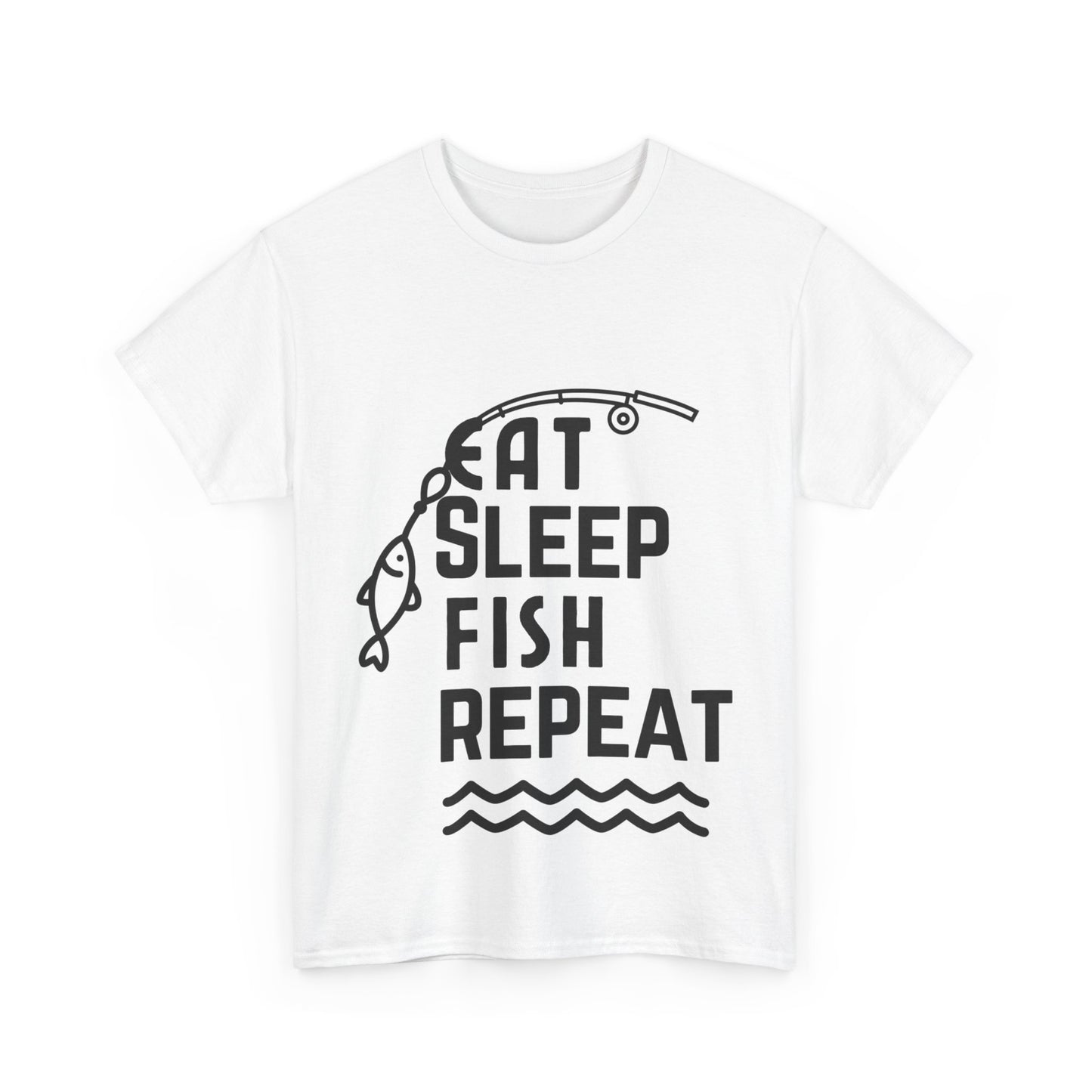 "Eat. Sleep. Fish. Repeat." Unisex Cotton Tee