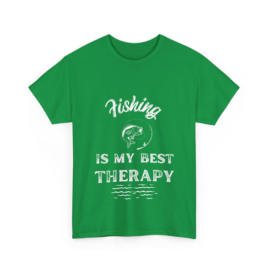 "Fishing is my best therapy" Unisex Cotton Tee