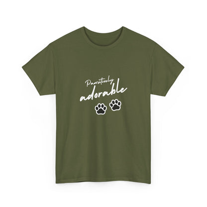 "Pawsitively adorable" Unisex Cotton Tee