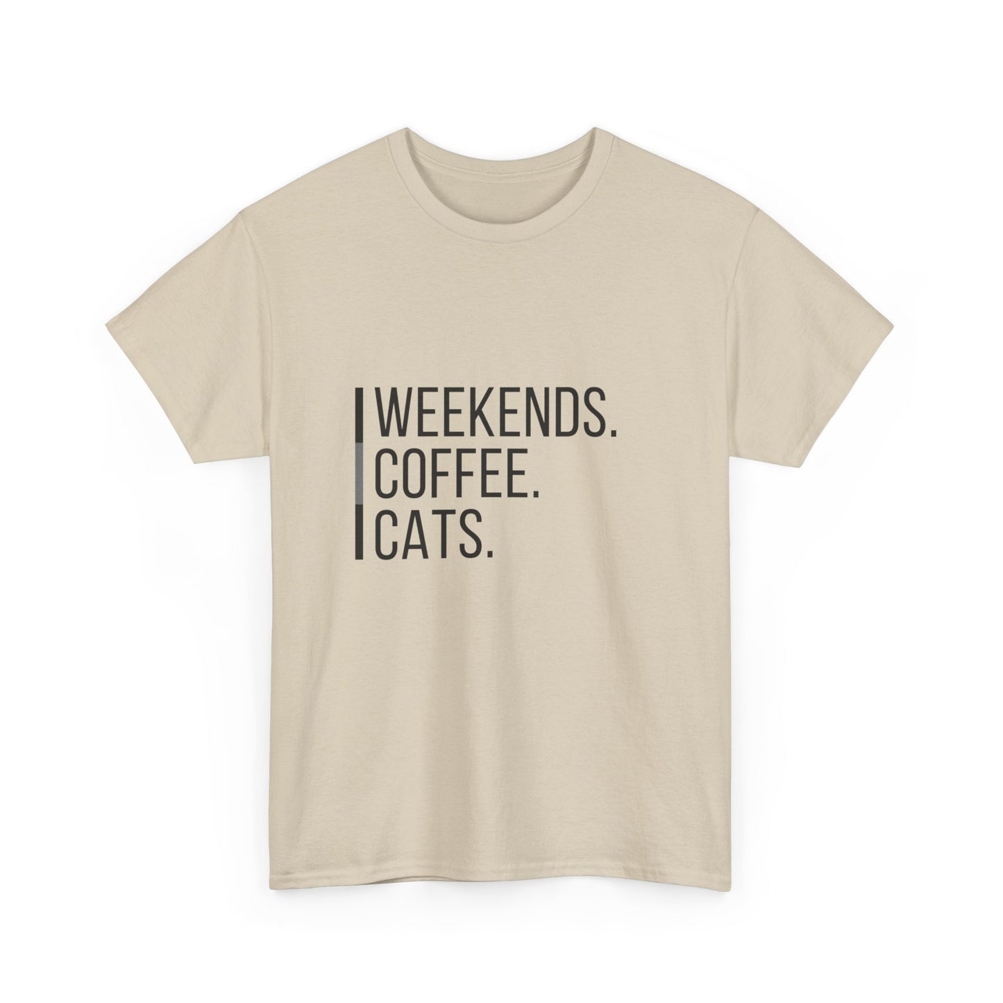 "Weekends coffee cats" Unisex Cotton Tee