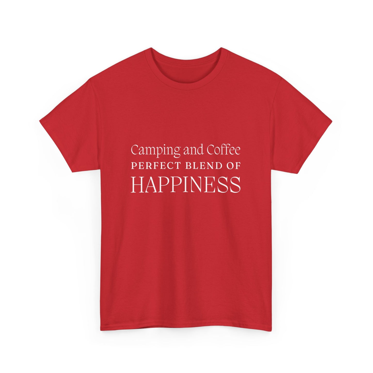 "Camping and Coffee: Perfect Blend of Happiness" Unisex Cotton Tee