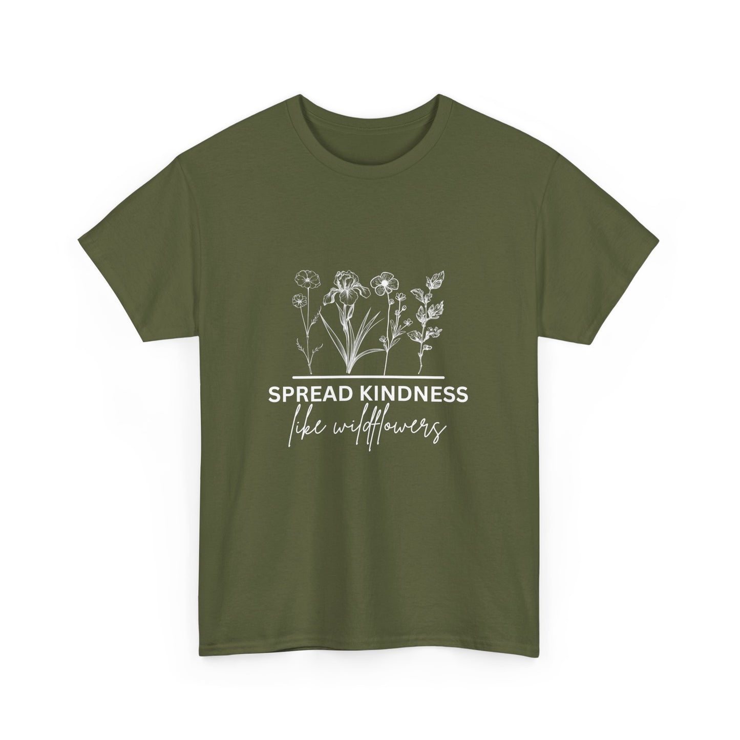 "Spread kindness like wildflowers" Unisex Cotton Tee