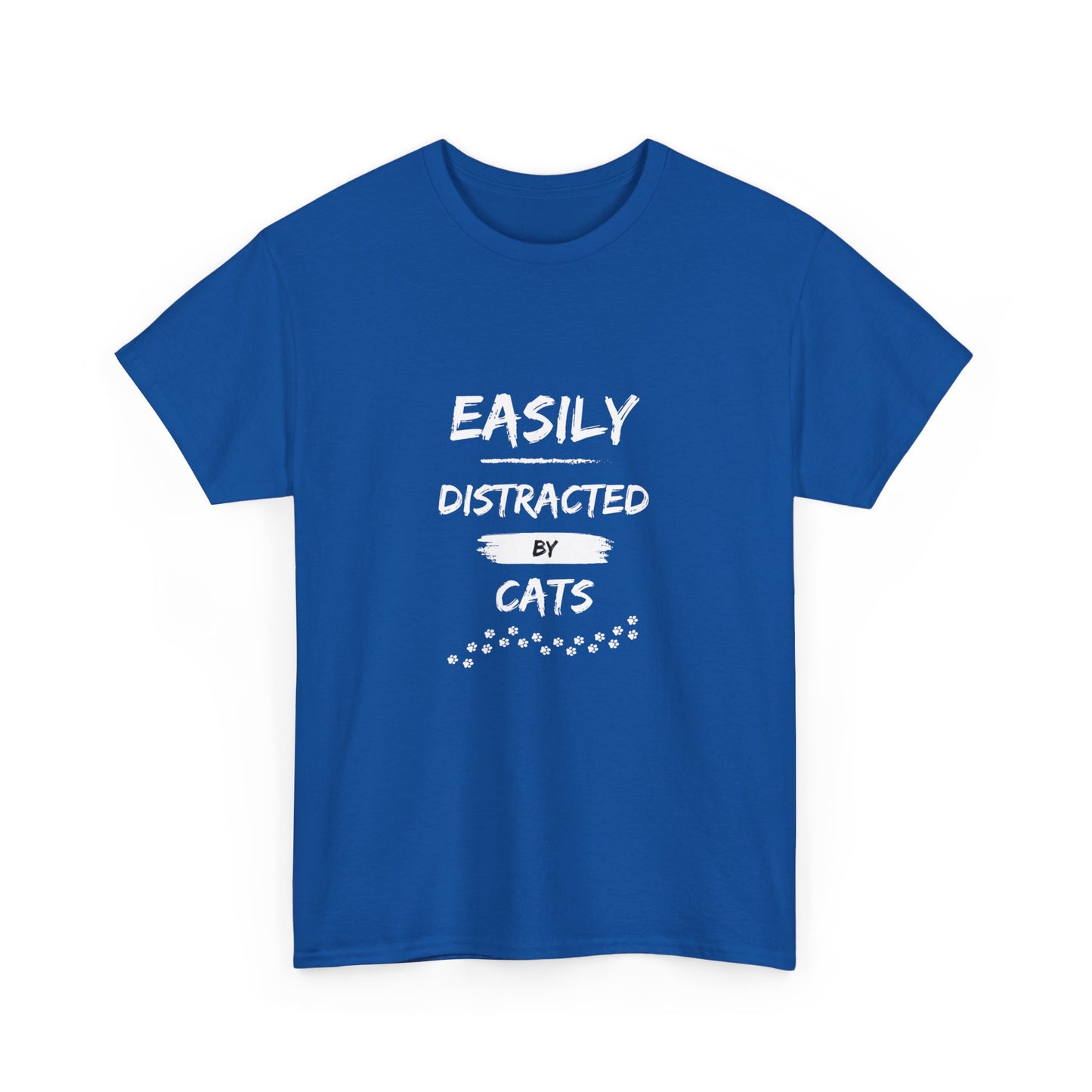 "Easily distracted by cats" Unisex Cotton Tee