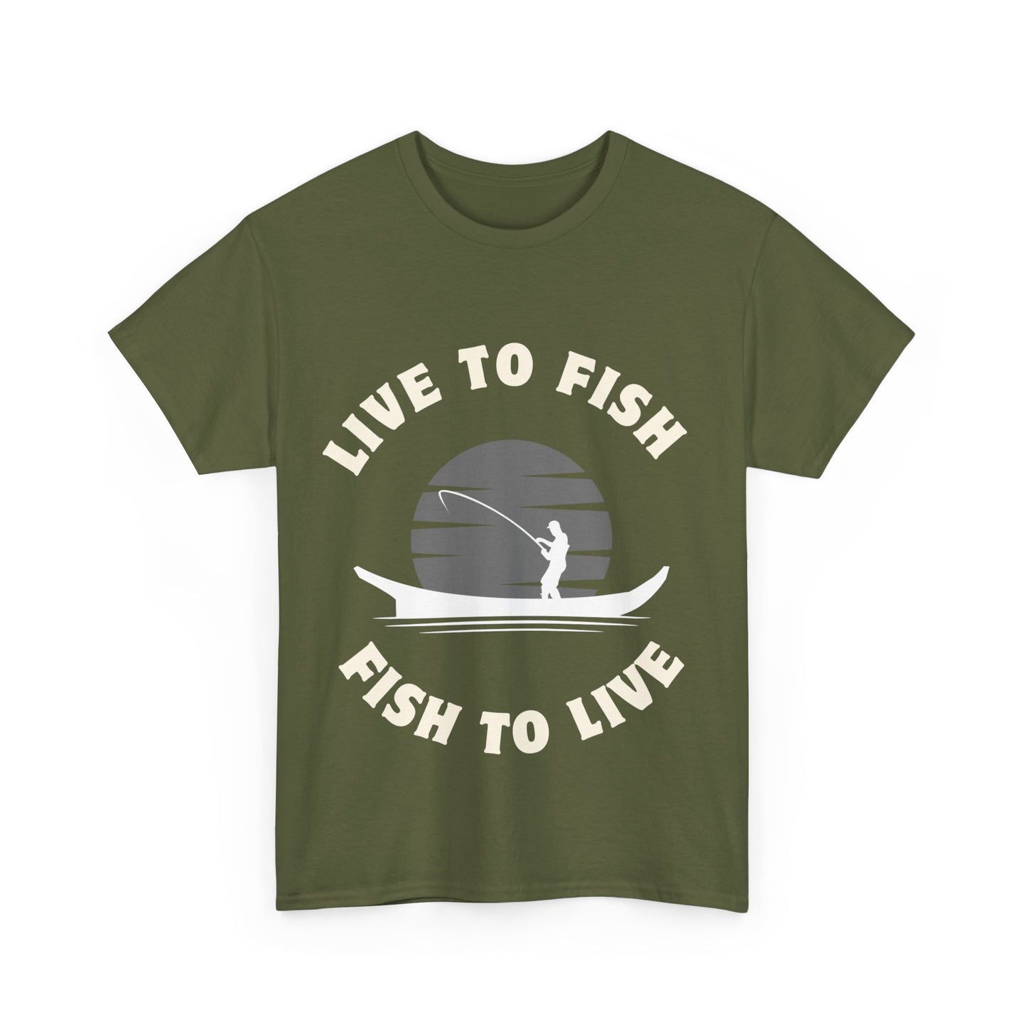 "Live to fish fish to live" Unisex Cotton Tee