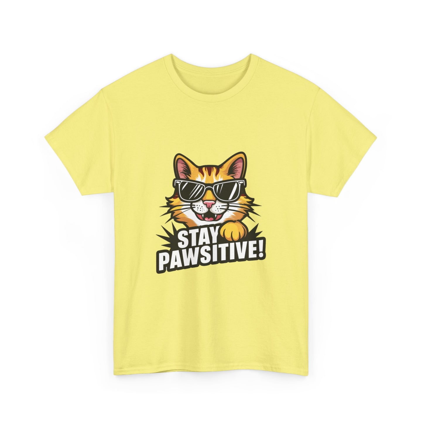 "Stay pawsitive" Unisex Cotton Tee