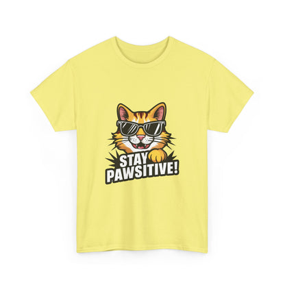 "Stay pawsitive" Unisex Cotton Tee