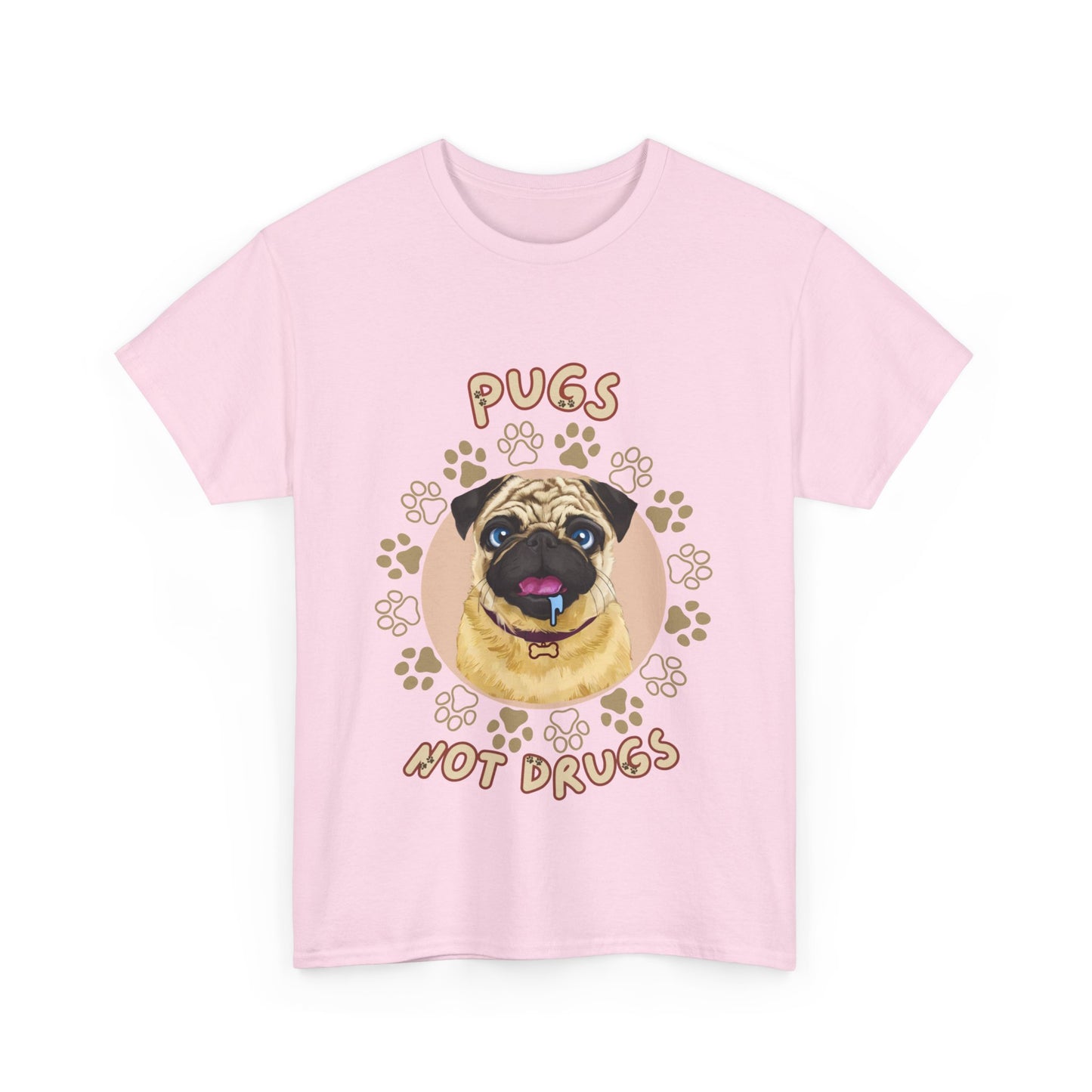 "Pugs not drugs" Unisex Cotton Tee