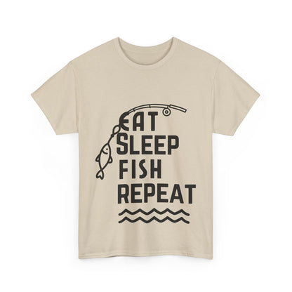 "Eat. Sleep. Fish. Repeat." Unisex Cotton Tee