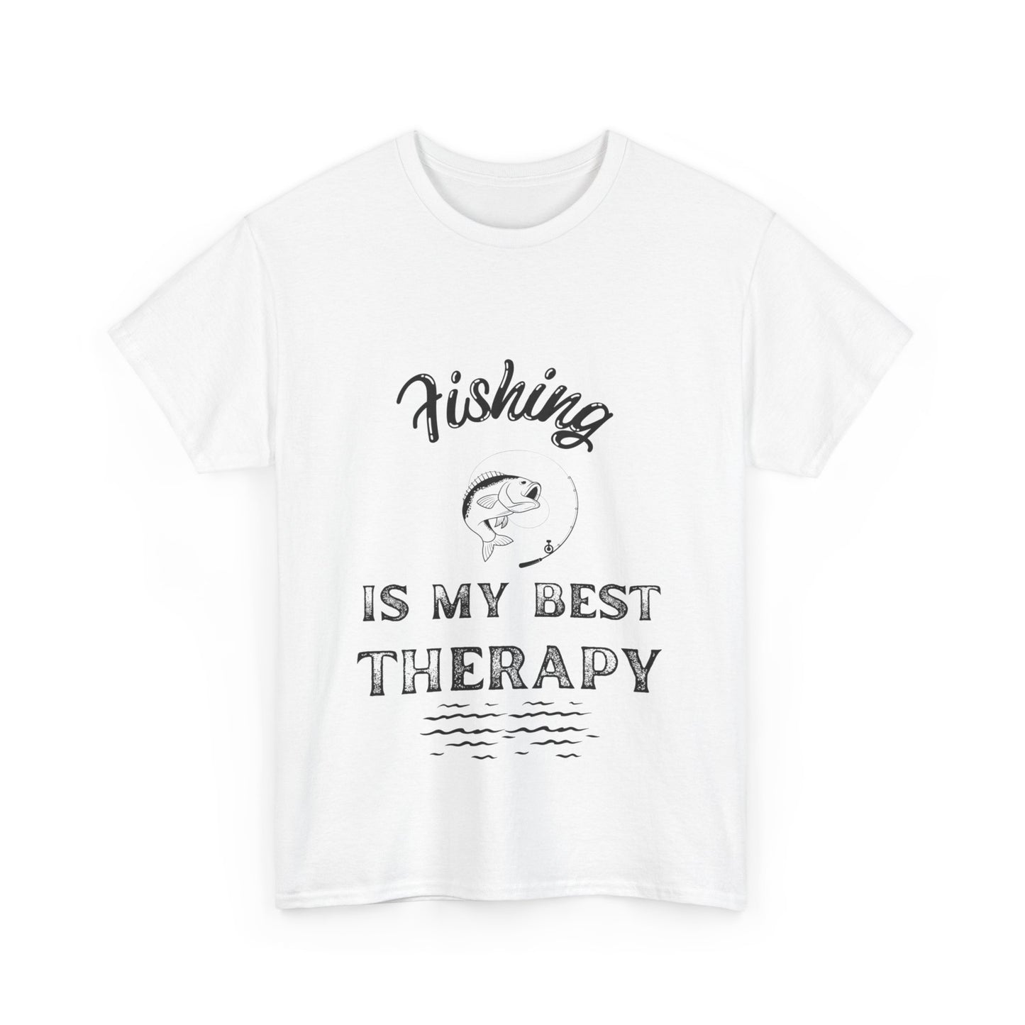 "Fishing is my best therapy" Unisex Cotton Tee