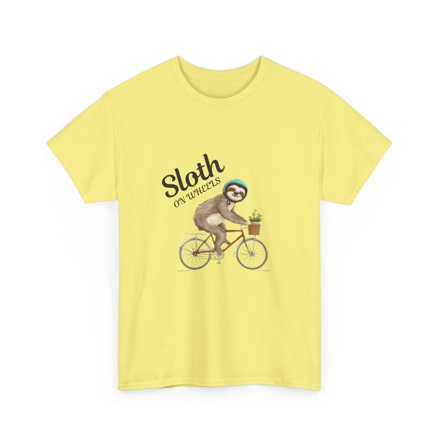 "Sloth on wheels" Unisex Cotton Tee