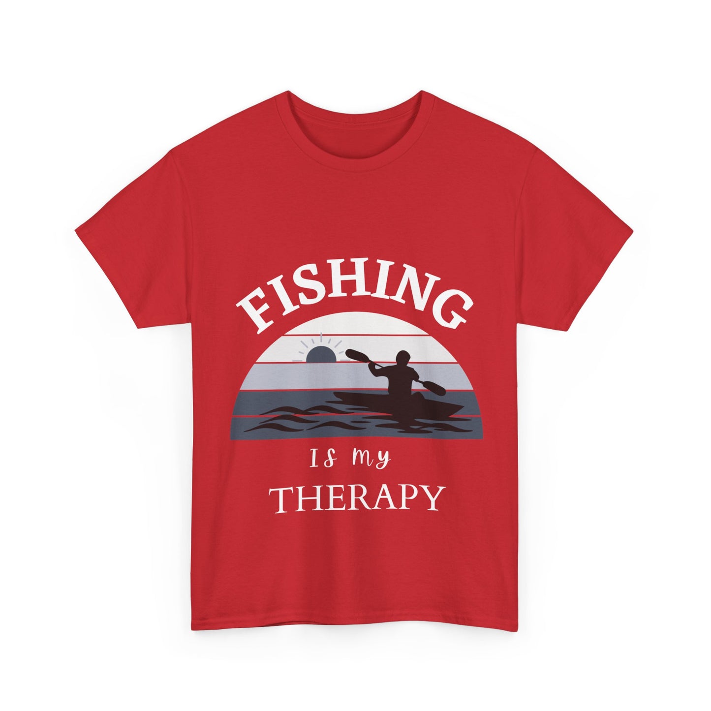 "Fishing is my therapy" Unisex Cotton Tee