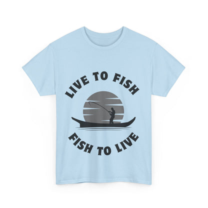 "Live to fish fish to live" Unisex Cotton Tee