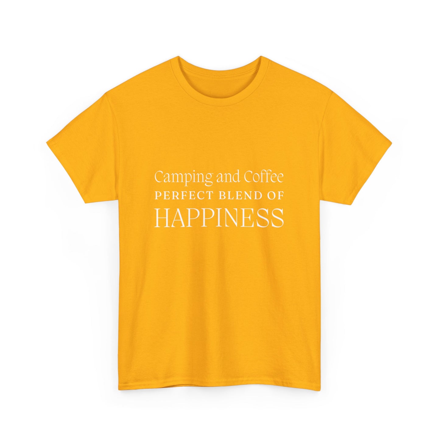 "Camping and Coffee: Perfect Blend of Happiness" Unisex Cotton Tee