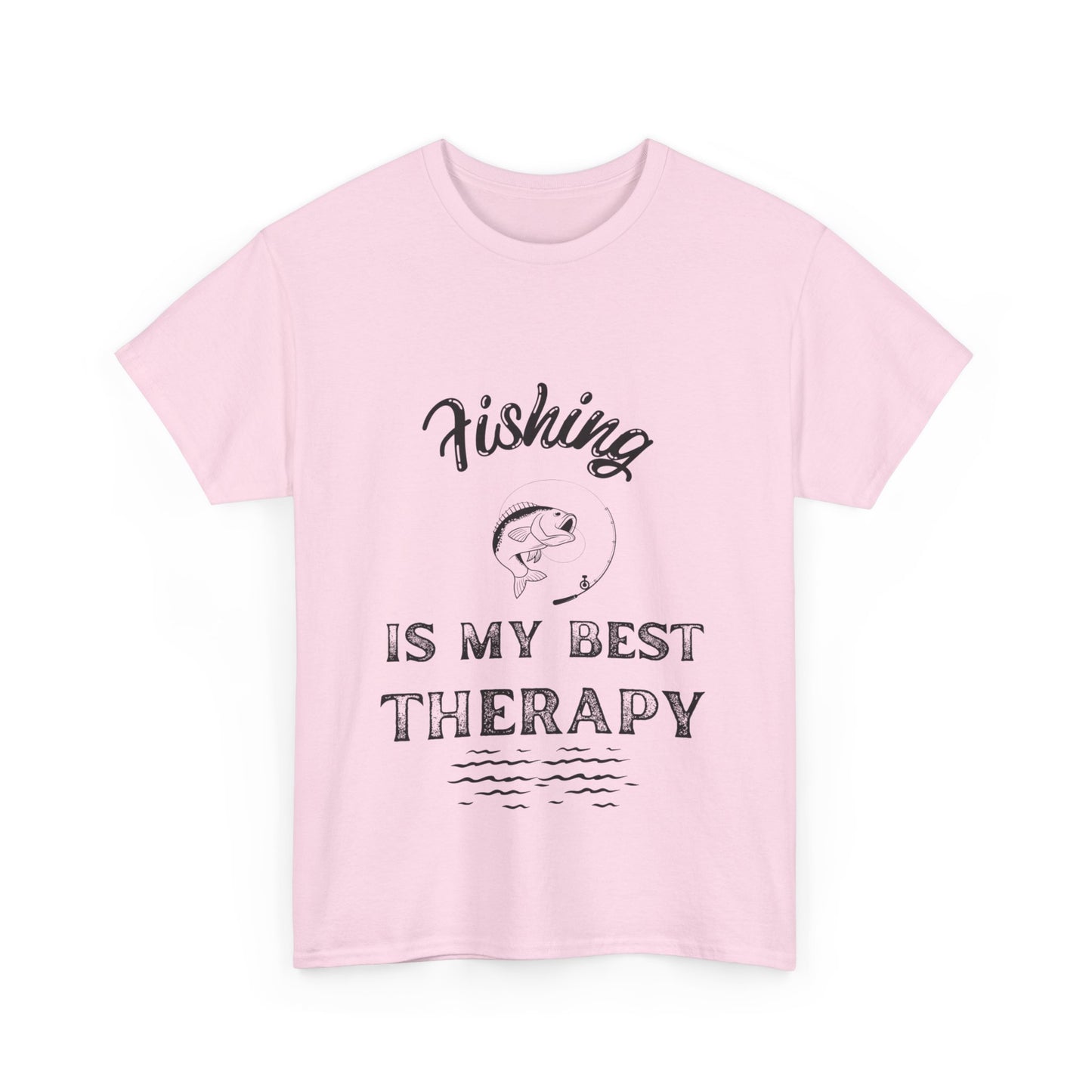 "Fishing is my best therapy" Unisex Cotton Tee