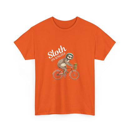 "Sloth on wheels" Unisex Cotton Tee