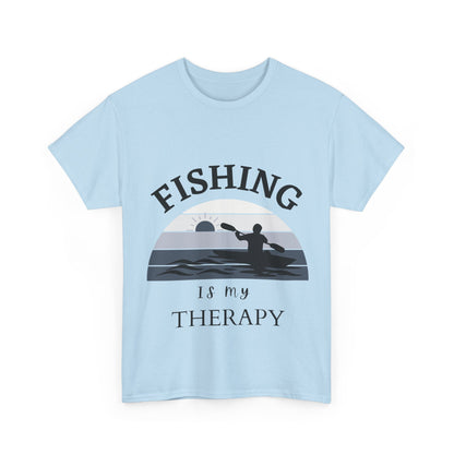 "Fishing is my therapy" Unisex Cotton Tee