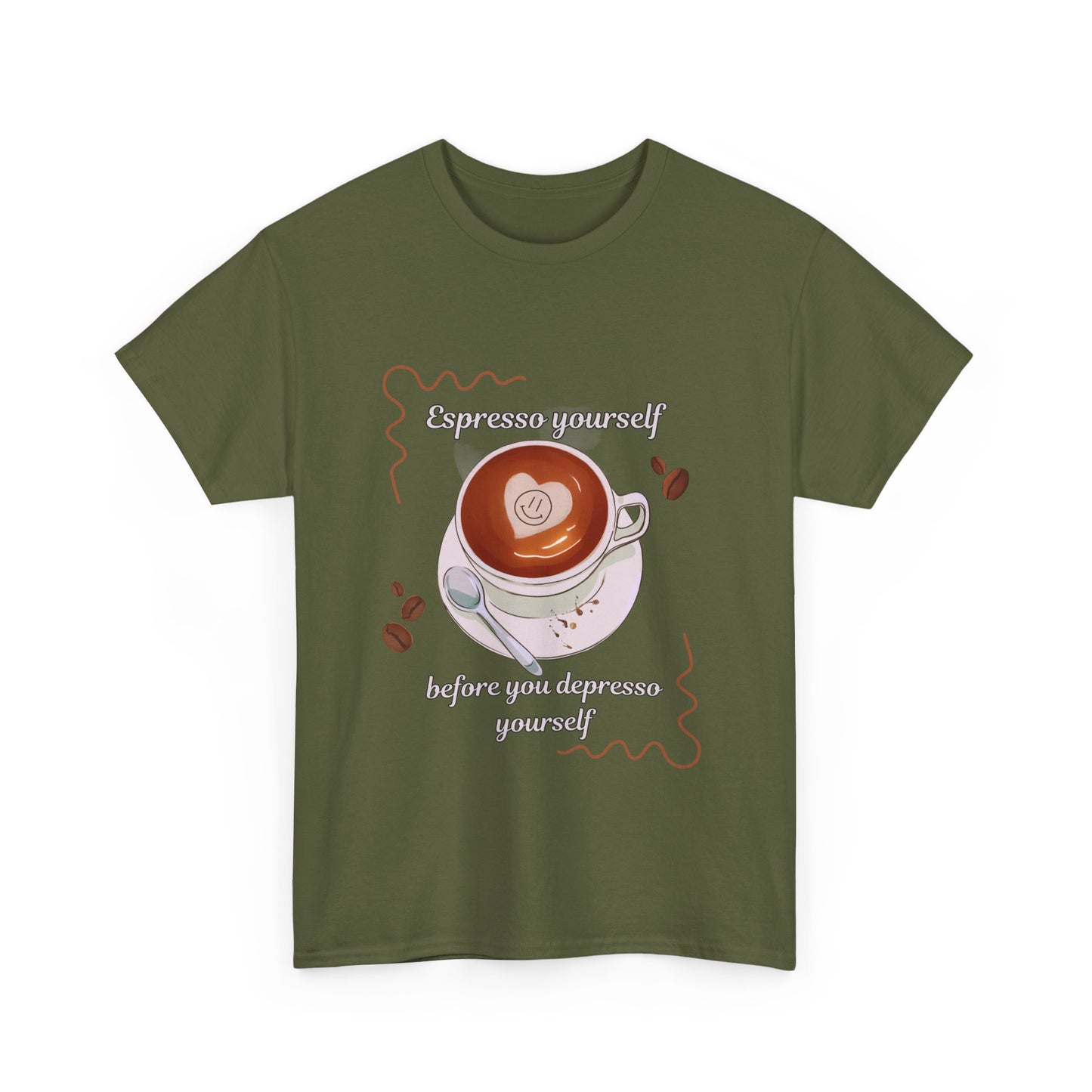 "Espresso yourself before you depresso yourself" Unisex Cotton Tee