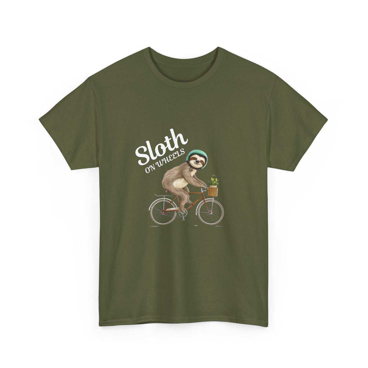 "Sloth on wheels" Unisex Cotton Tee