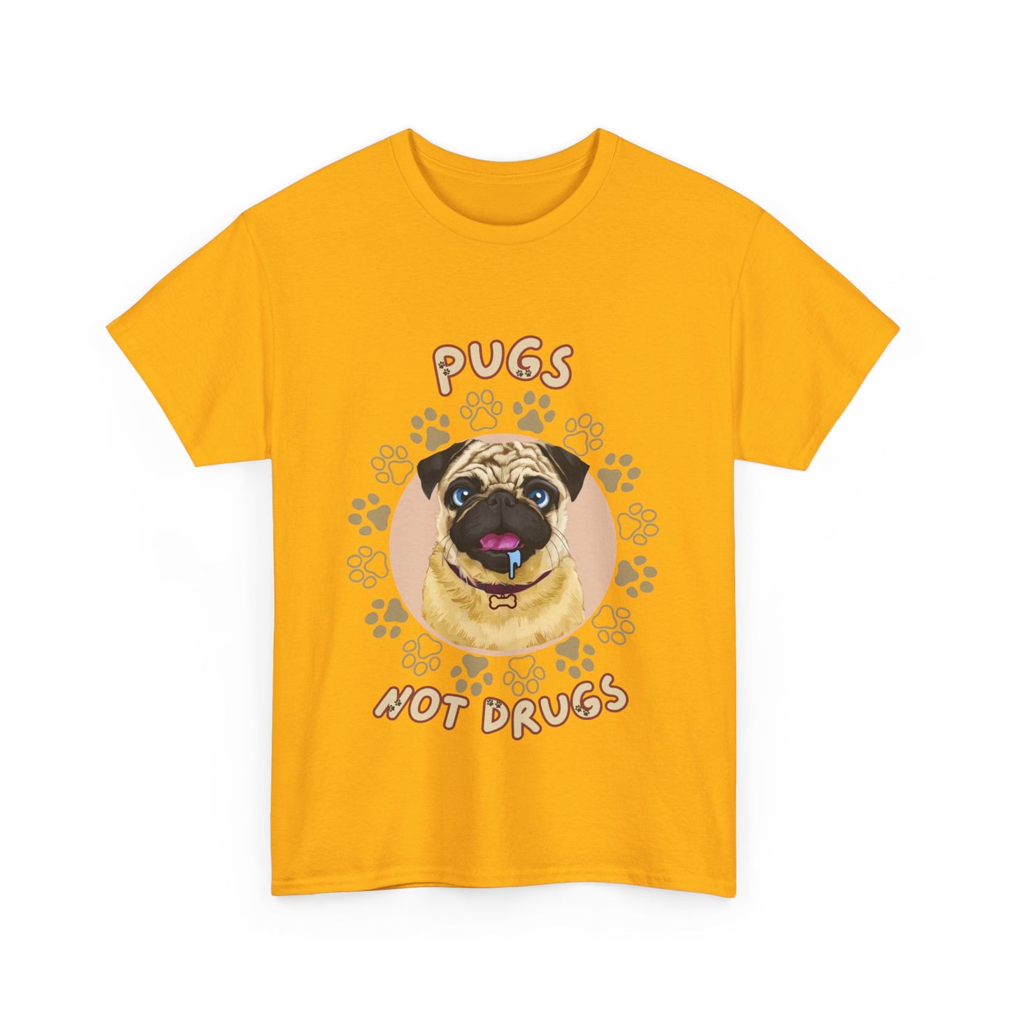 "Pugs not drugs" Unisex Cotton Tee