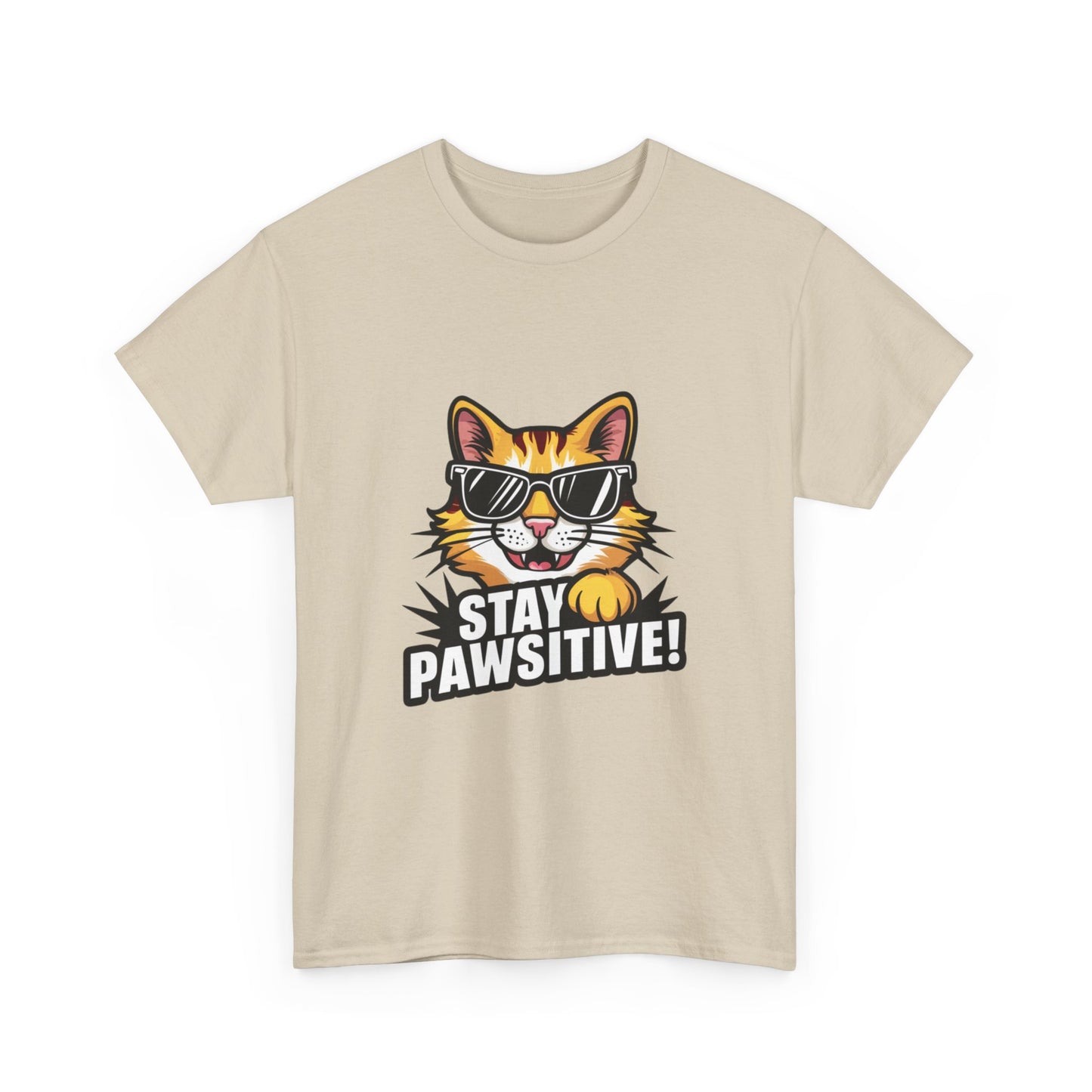 "Stay pawsitive" Unisex Cotton Tee