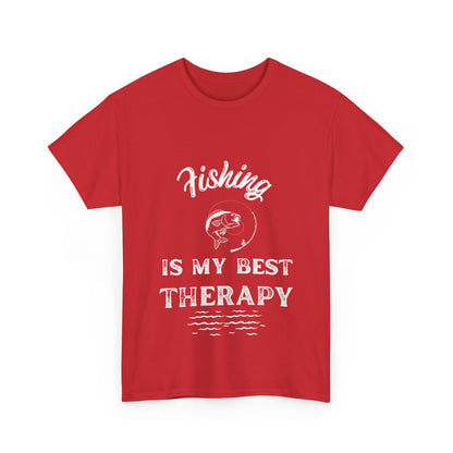 "Fishing is my best therapy" Unisex Cotton Tee