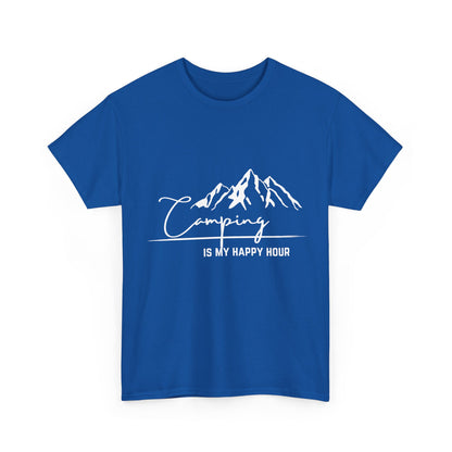 "Camping is My Happy Hour" Unisex Cotton Tee