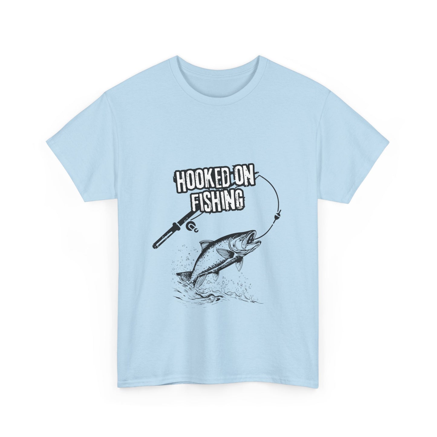 "Hooked on fishing" Unisex Cotton Tee