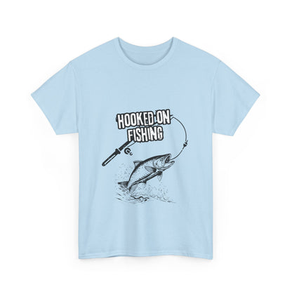 "Hooked on fishing" Unisex Cotton Tee