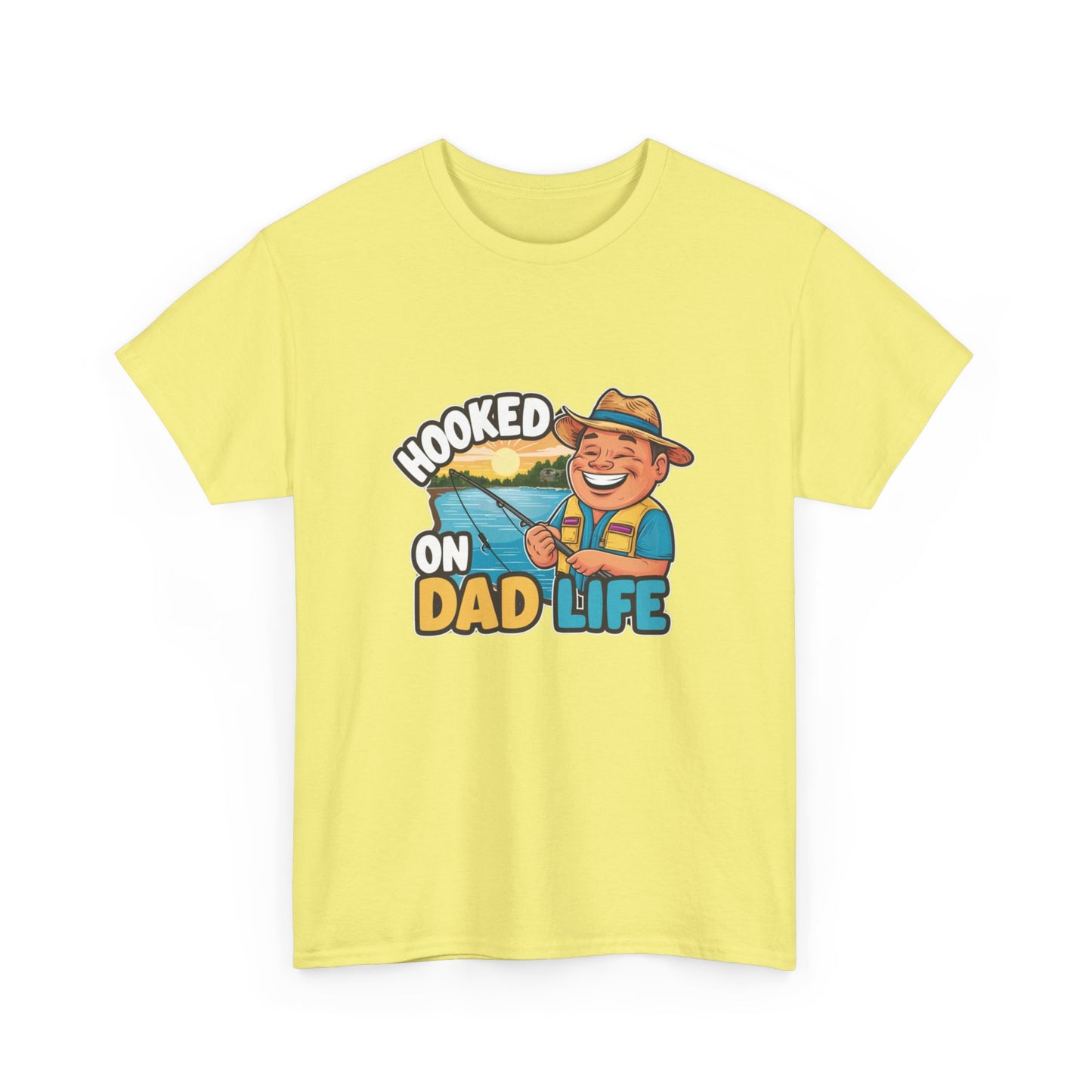 "Hooked on dad life" Unisex Cotton Tee