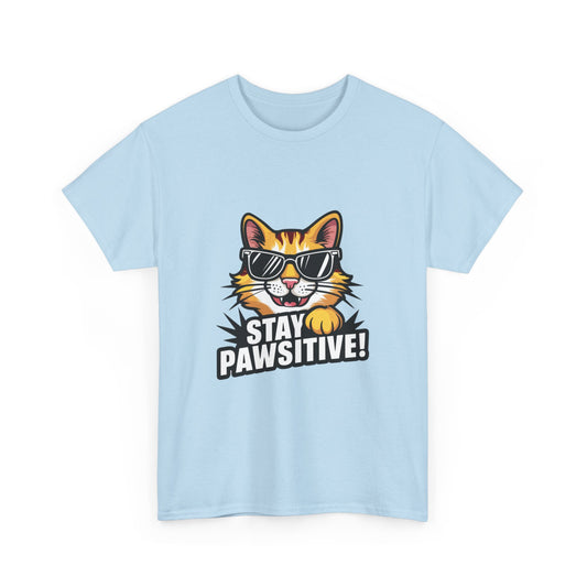 "Stay pawsitive" Unisex Cotton Tee