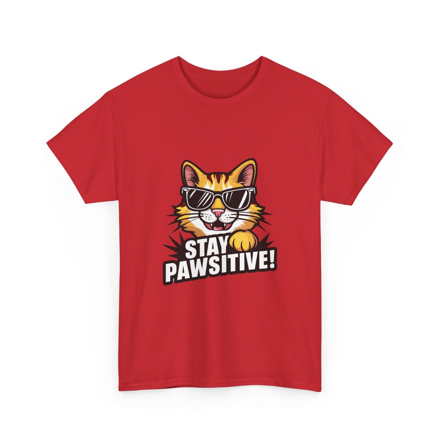 "Stay pawsitive" Unisex Cotton Tee