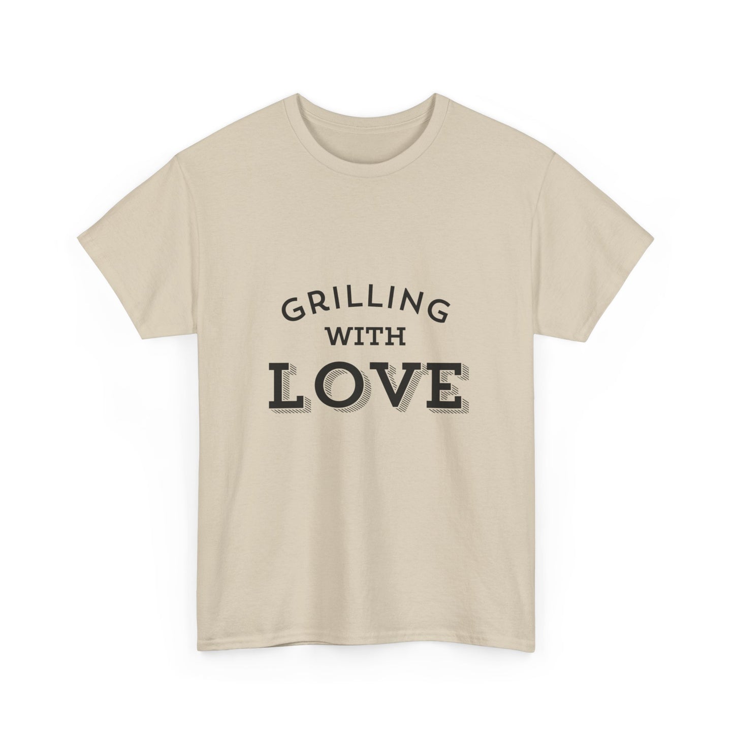 "Grilling with love." Unisex Cotton Tee