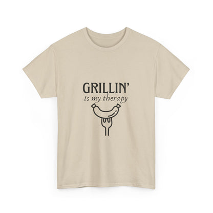 "Grillin' is my therapy." Unisex Cotton Tee