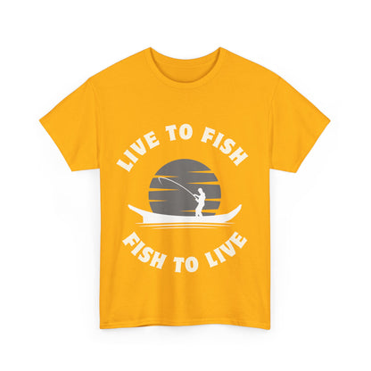 "Live to fish fish to live" Unisex Cotton Tee