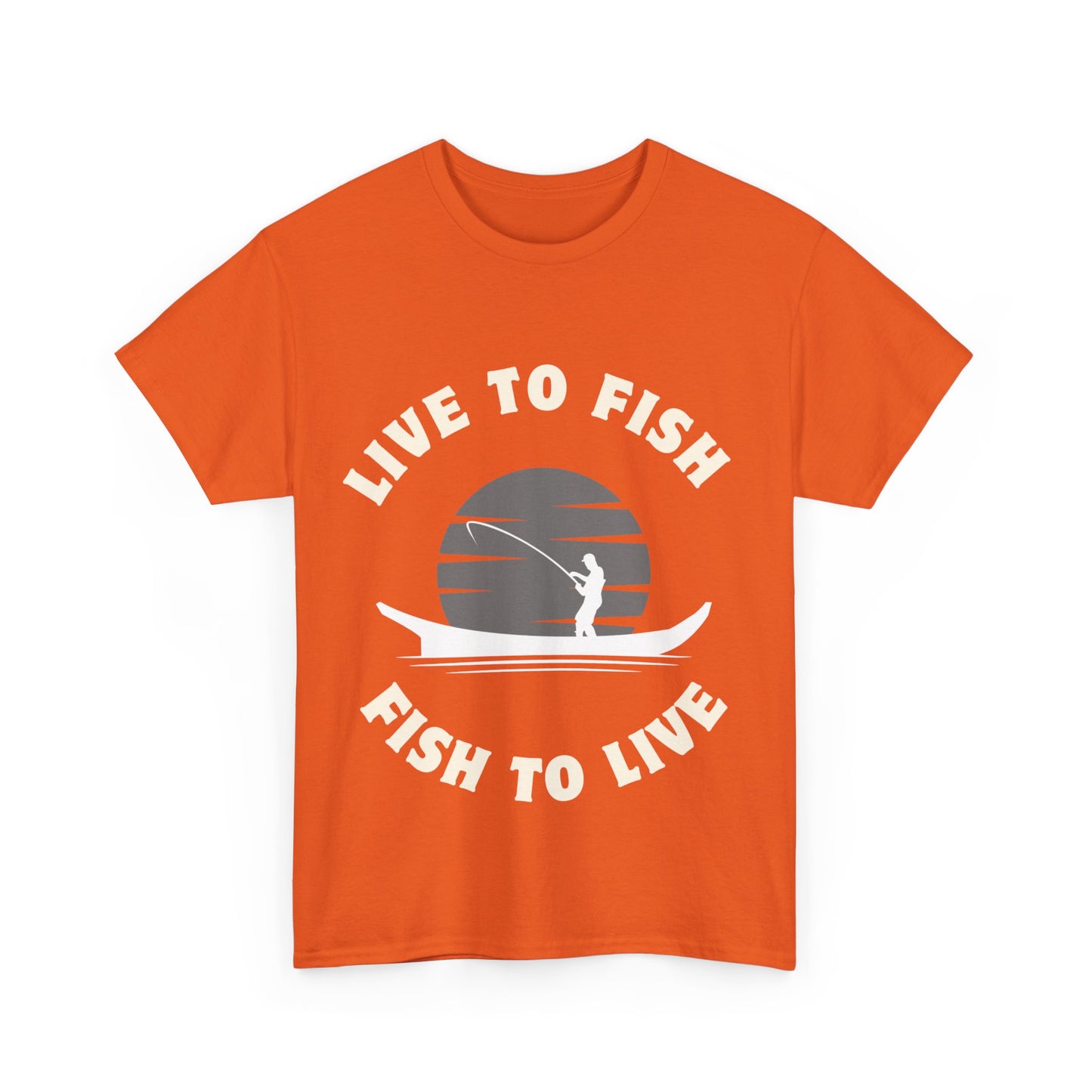 "Live to fish fish to live" Unisex Cotton Tee