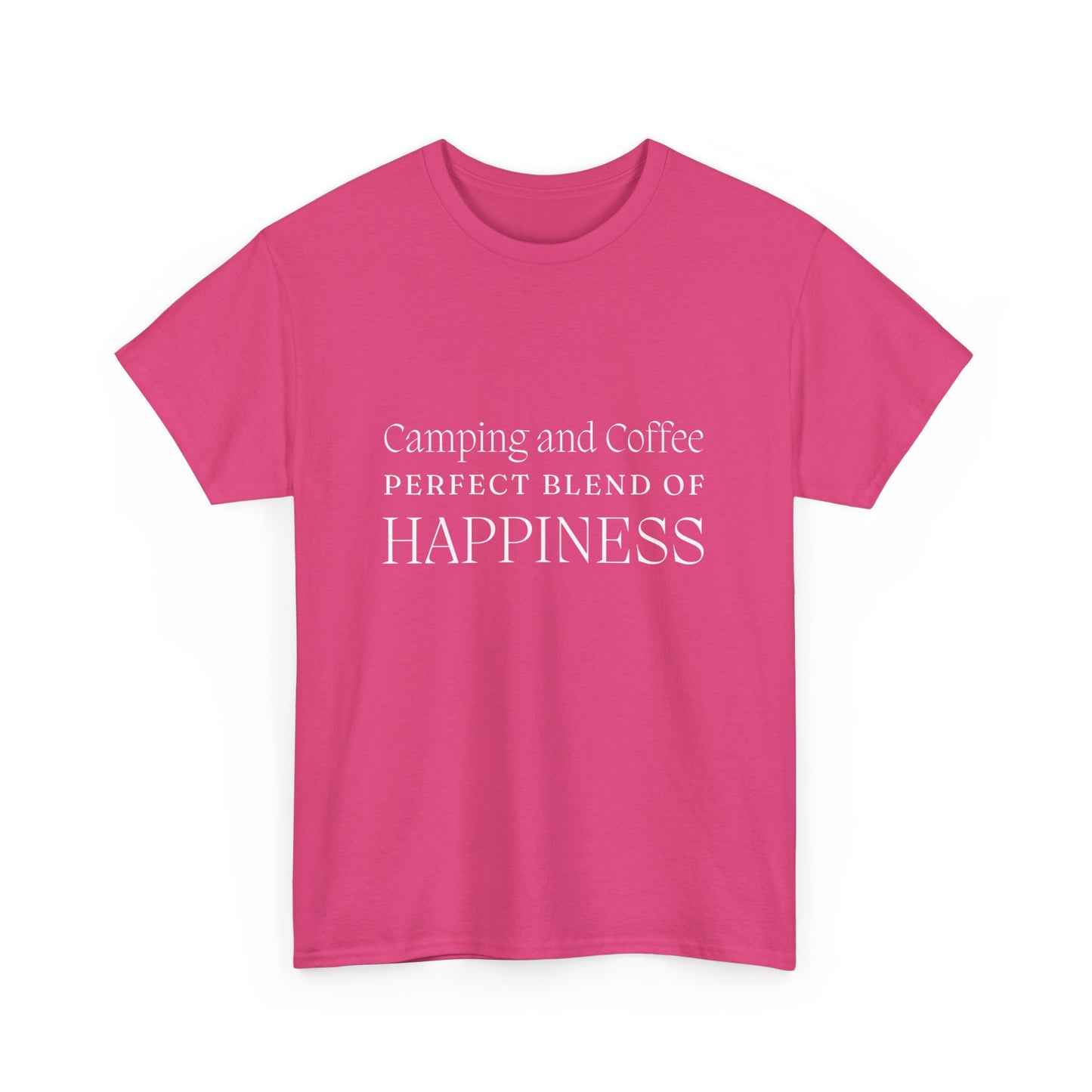 "Camping and Coffee: Perfect Blend of Happiness" Unisex Cotton Tee