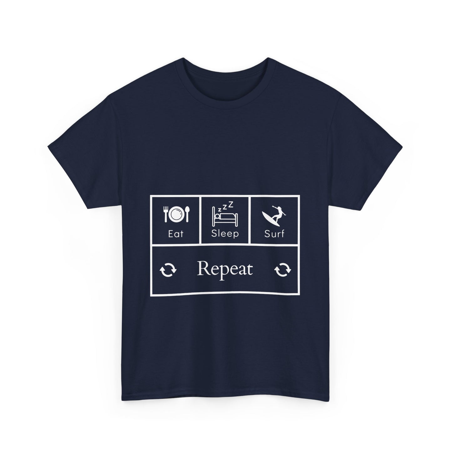 "Eat. Sleep. Surf. Repeat" Unisex Cotton Tee