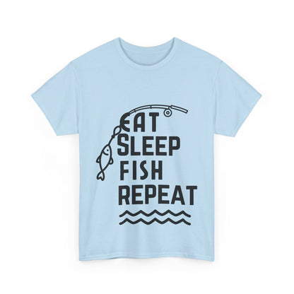 "Eat. Sleep. Fish. Repeat." Unisex Cotton Tee