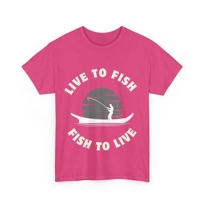 "Live to fish fish to live" Unisex Cotton Tee