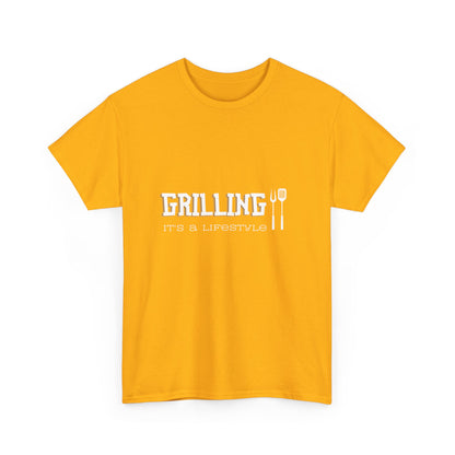 "Grilling: it's a lifestyle." Unisex Cotton Tee