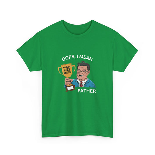 "World's best farter. Oops I mean father" Unisex Cotton Tee