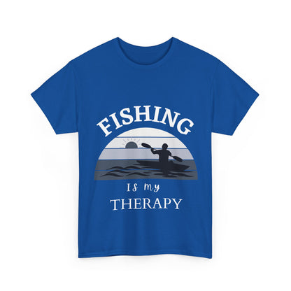 "Fishing is my therapy" Unisex Cotton Tee