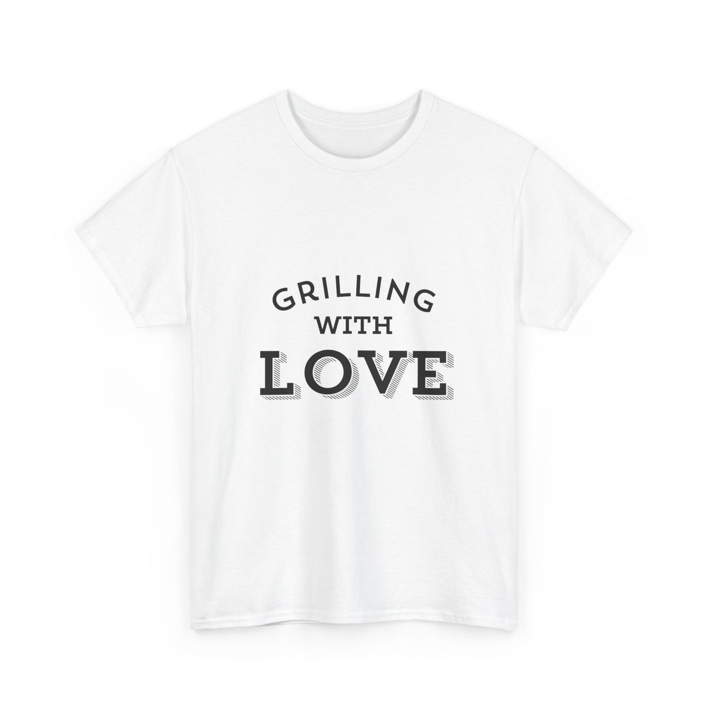 "Grilling with love." Unisex Cotton Tee