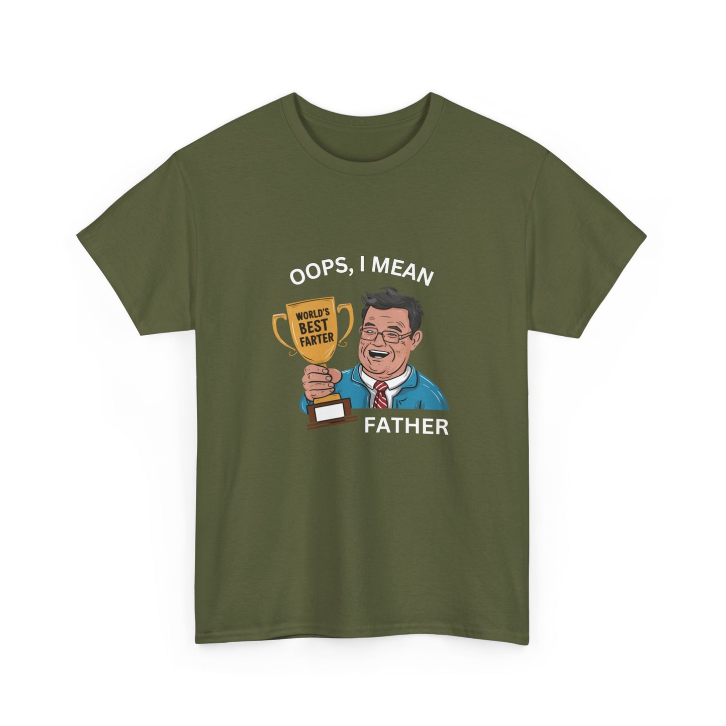 "World's best farter. Oops I mean father" Unisex Cotton Tee