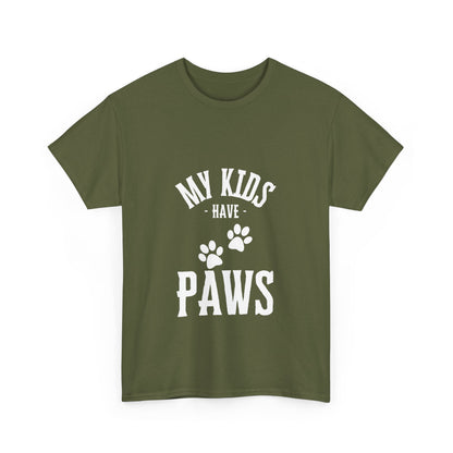 "My kids have paws" Unisex Cotton Tee