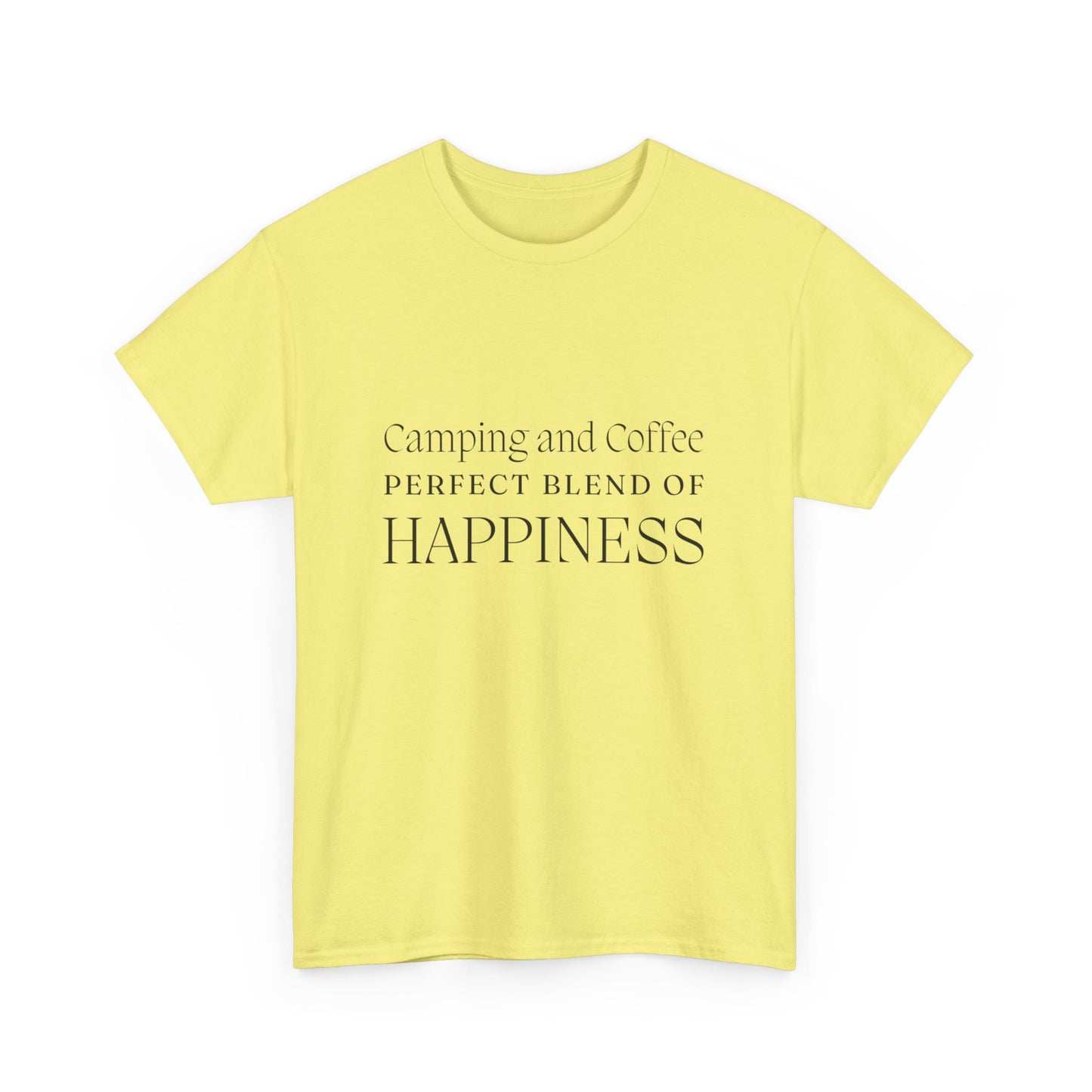 "Camping and Coffee: Perfect Blend of Happiness" Unisex Cotton Tee